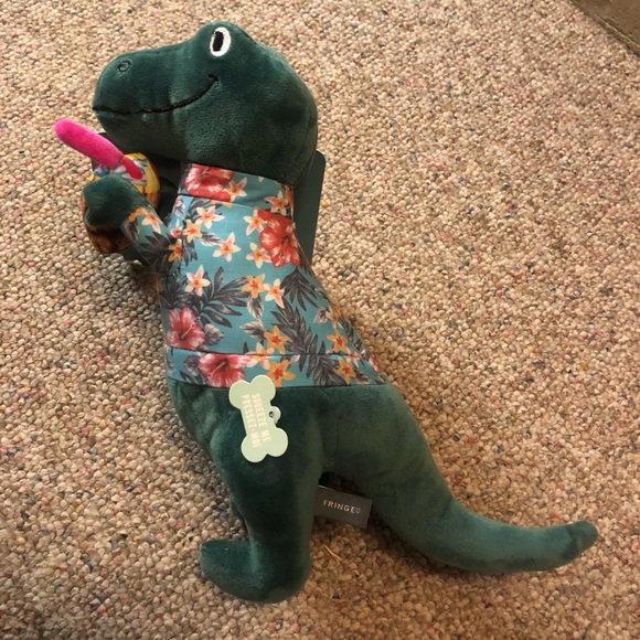 🆕 It’s 5 o Clock Somewhere T Rex Plush Dog Toy - Picture 3 of 8